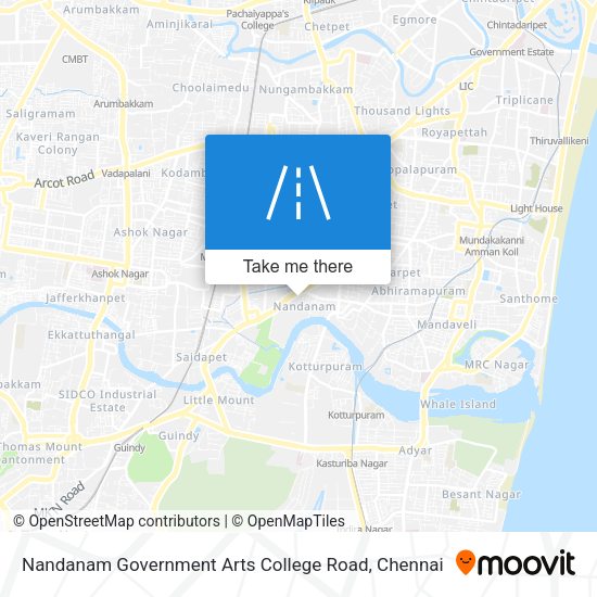 Nandanam Government Arts College Road map