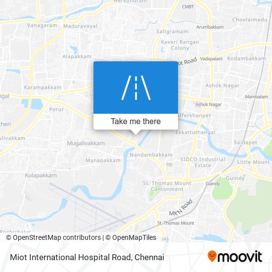 Miot International Hospital Road map