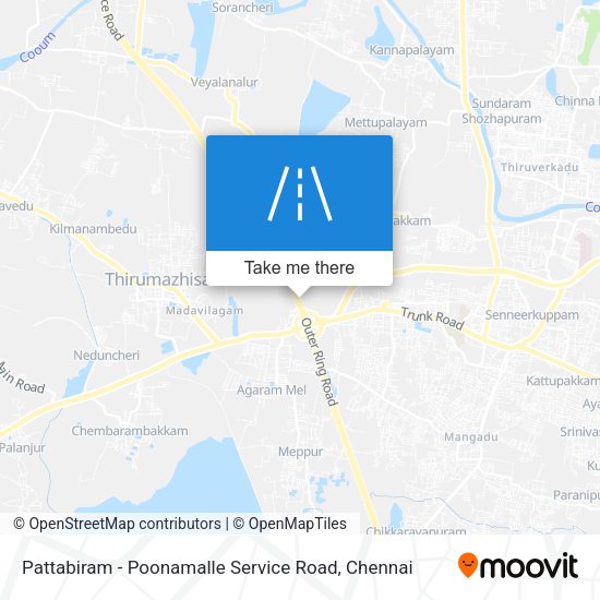 Pattabiram - Poonamalle Service Road map