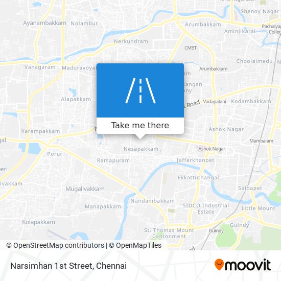 Narsimhan 1st Street map