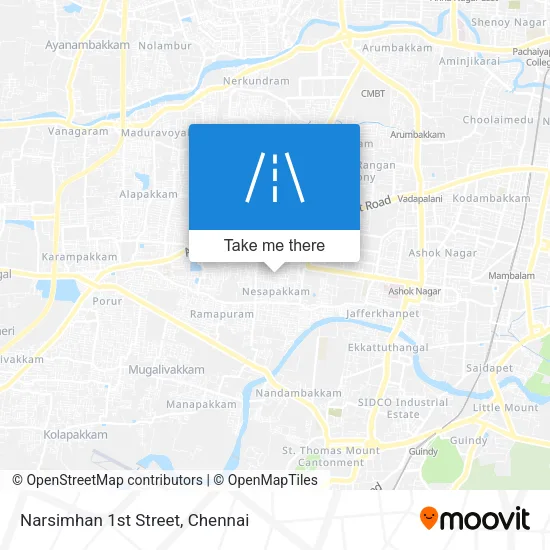 Narsimhan 1st Street map