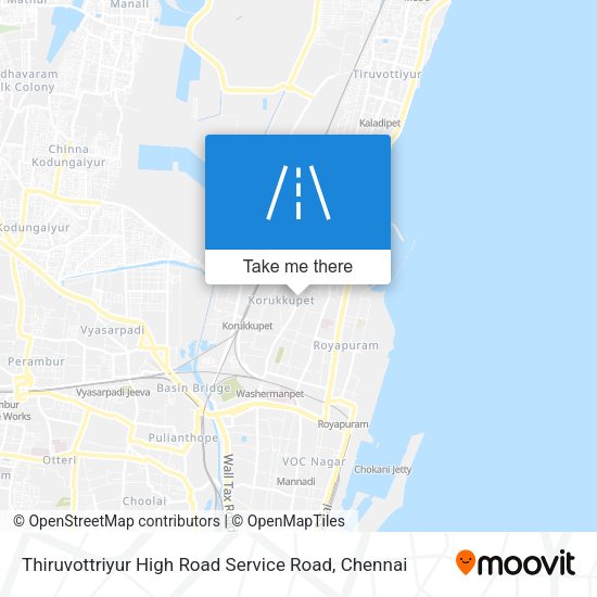 Thiruvottriyur High Road Service Road map