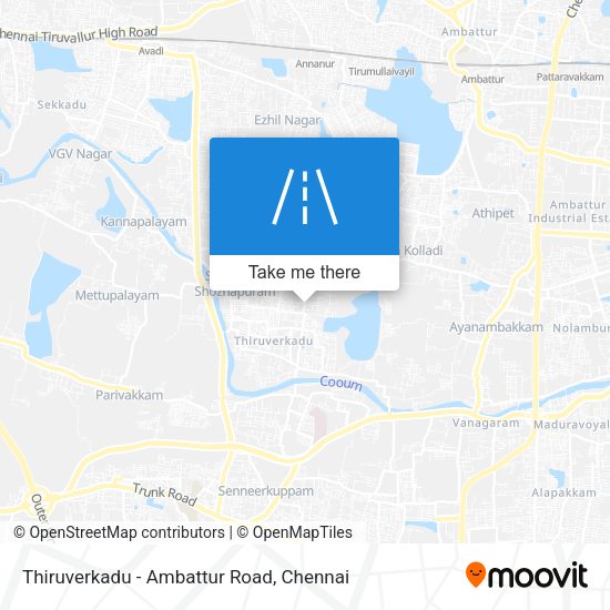 Thiruverkadu - Ambattur Road map