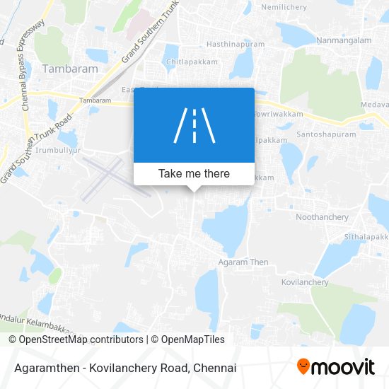 Agaramthen - Kovilanchery Road map