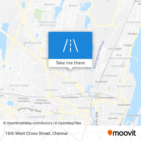 16th West Cross Street map