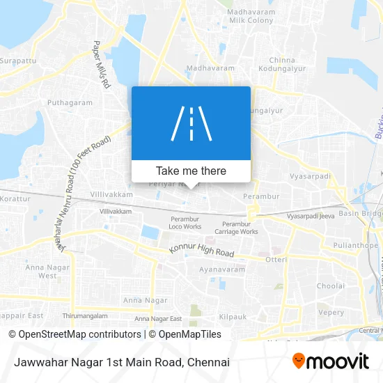 Jawwahar Nagar 1st Main Road map