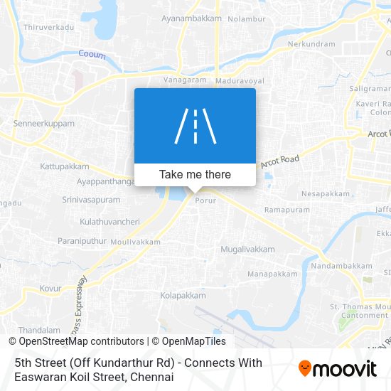 5th Street (Off Kundarthur Rd) - Connects With Easwaran Koil Street map