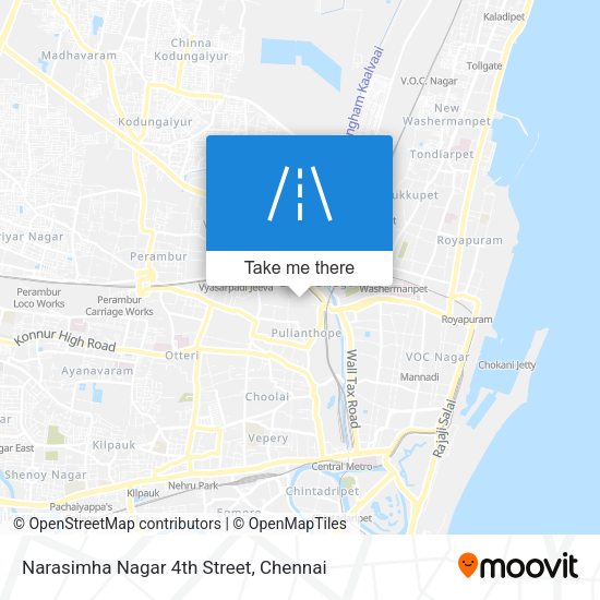 Narasimha Nagar 4th Street map