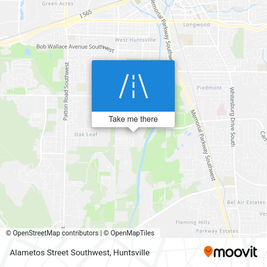 Alametos Street Southwest map