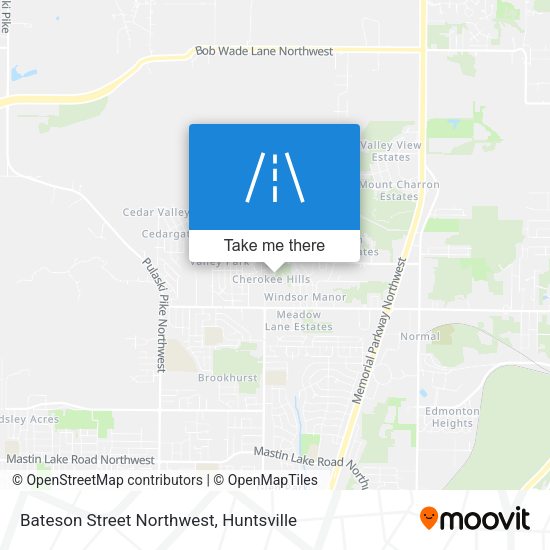 Bateson Street Northwest map