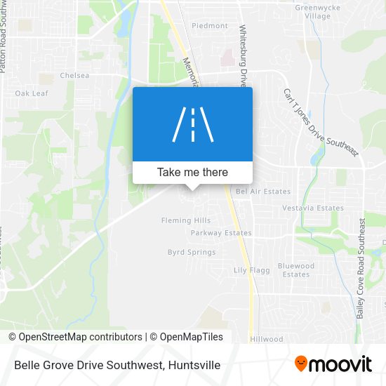 Belle Grove Drive Southwest map