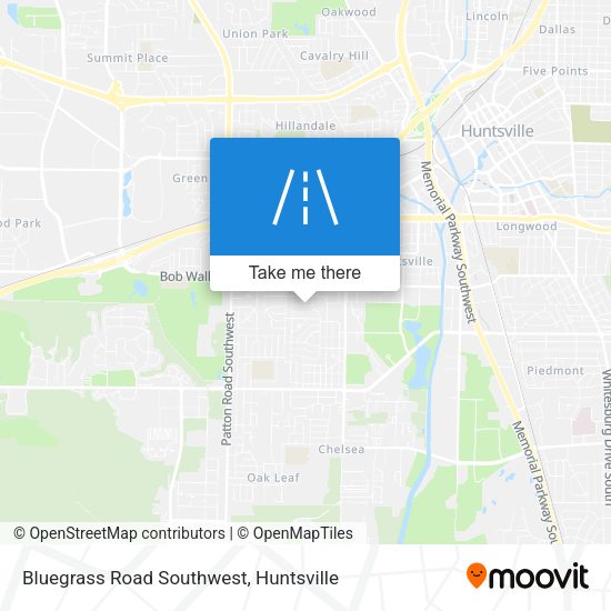Mapa de Bluegrass Road Southwest