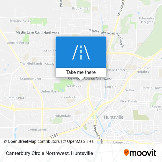 Mapa de Canterbury Circle Northwest