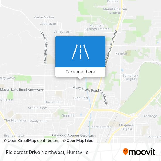 Fieldcrest Drive Northwest map