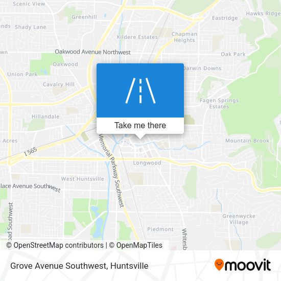 Grove Avenue Southwest map