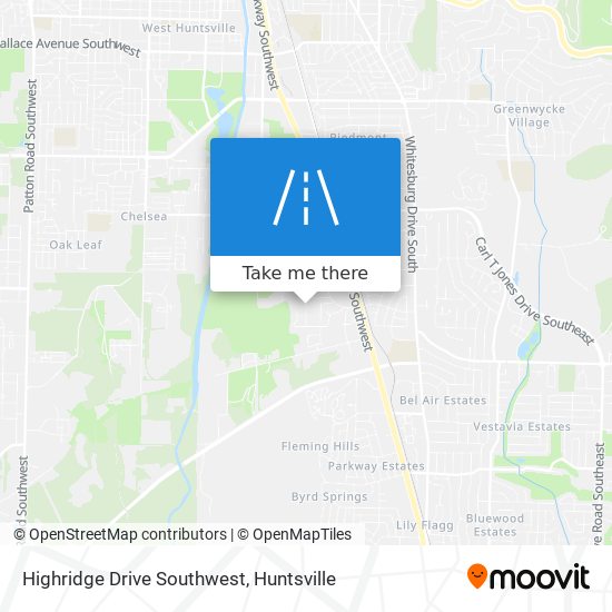 Mapa de Highridge Drive Southwest