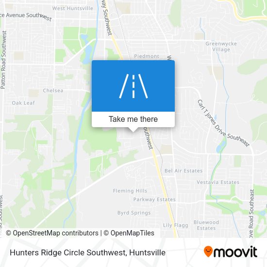 Mapa de Hunters Ridge Circle Southwest