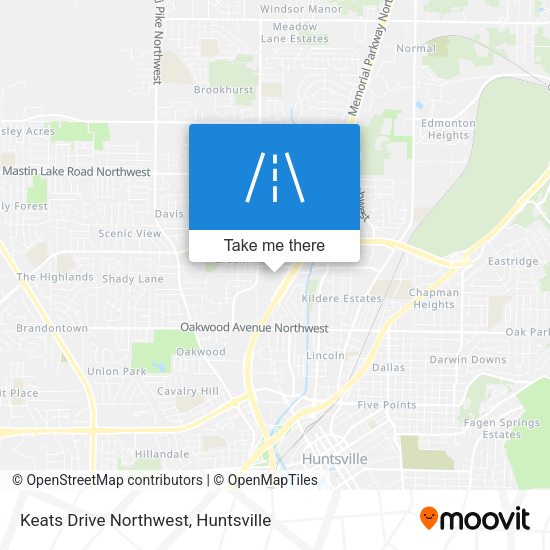 Keats Drive Northwest map