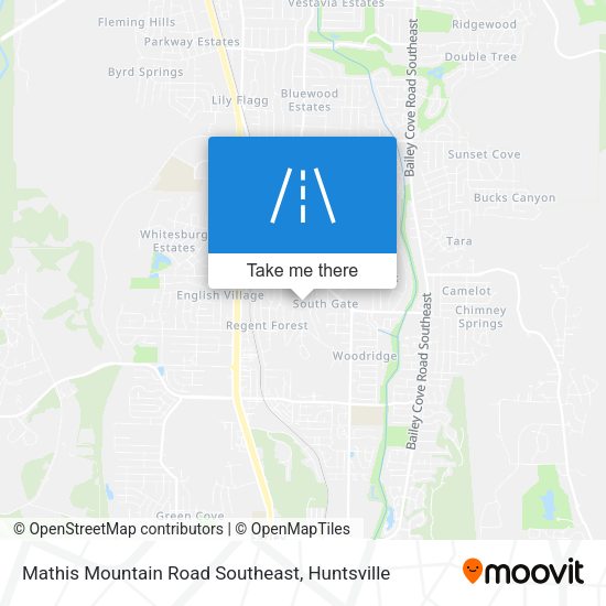 Mathis Mountain Road Southeast map