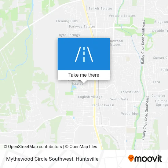 Mythewood Circle Southwest map