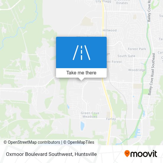 Oxmoor Boulevard Southwest map