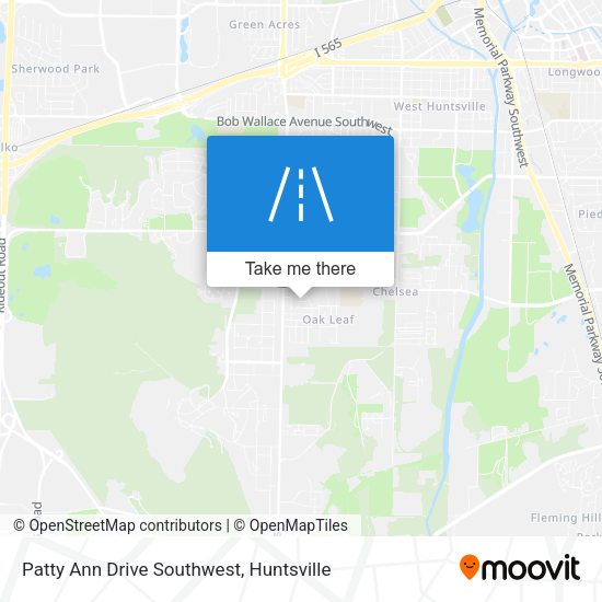 Patty Ann Drive Southwest map