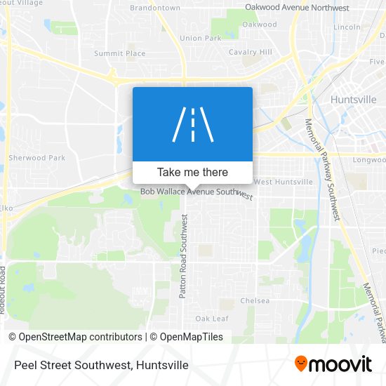 Mapa de Peel Street Southwest