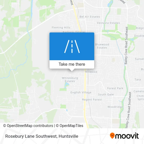 Rosebury Lane Southwest map