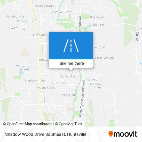 Shadow Wood Drive Southeast map