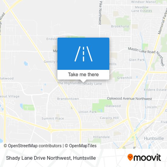 Shady Lane Drive Northwest map