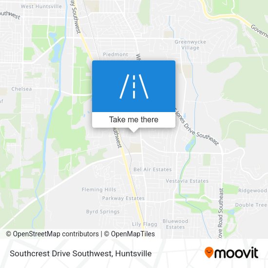 Southcrest Drive Southwest map