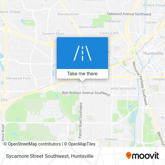 Mapa de Sycamore Street Southwest