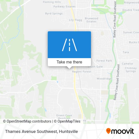 Thames Avenue Southwest map