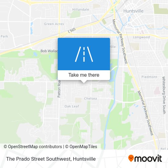 The Prado Street Southwest map