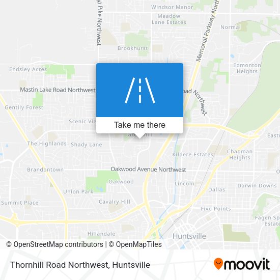 Thornhill Road Northwest map