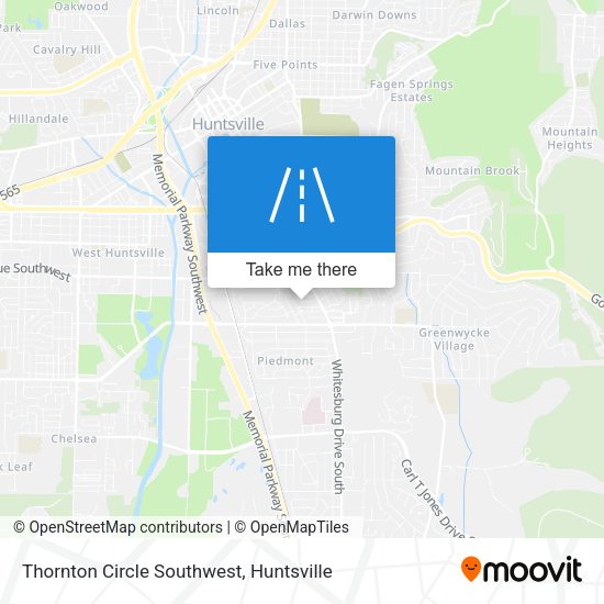 Thornton Circle Southwest map