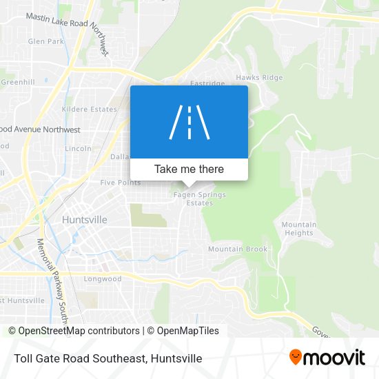 Toll Gate Road Southeast map