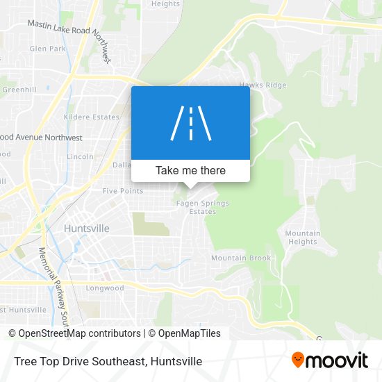 Tree Top Drive Southeast map