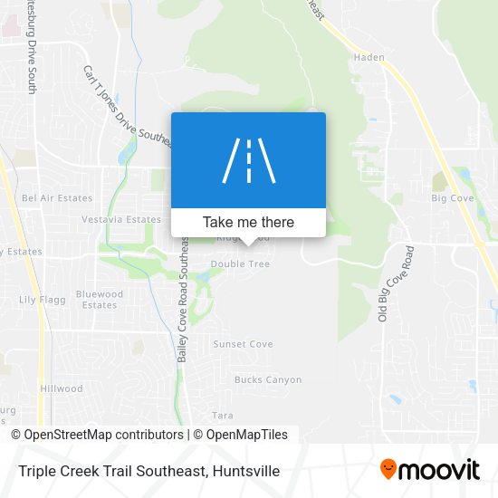 Mapa de Triple Creek Trail Southeast