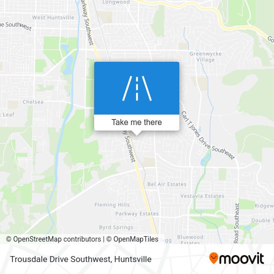 Trousdale Drive Southwest map