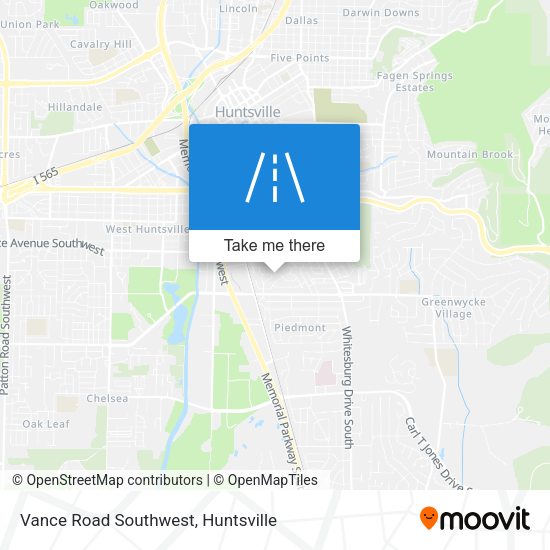 Vance Road Southwest map