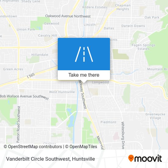 Vanderbilt Circle Southwest map