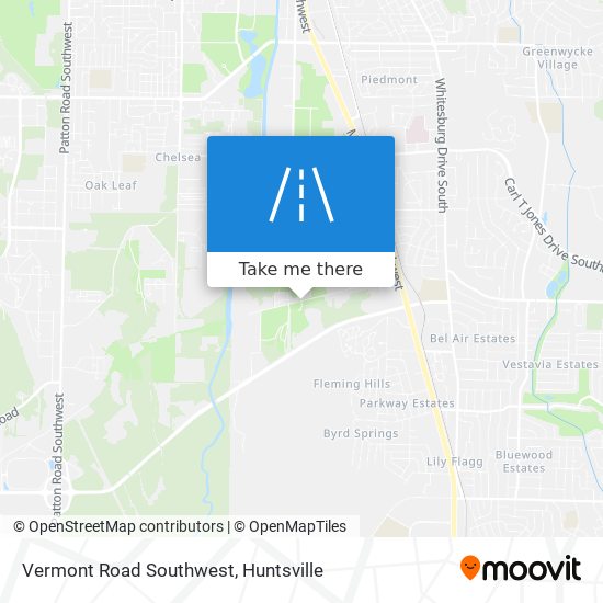 Vermont Road Southwest map