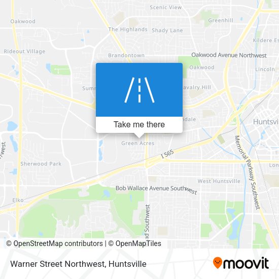 Warner Street Northwest map