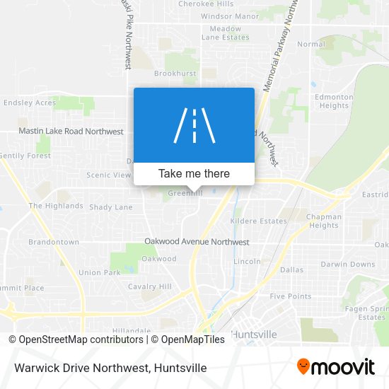 Warwick Drive Northwest map