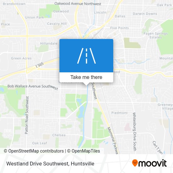 Westland Drive Southwest map