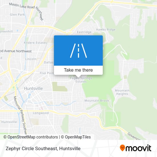 Zephyr Circle Southeast map