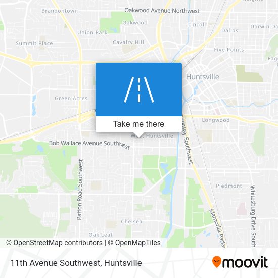 11th Avenue Southwest map