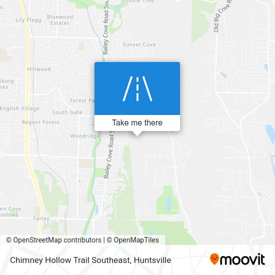 Chimney Hollow Trail Southeast map