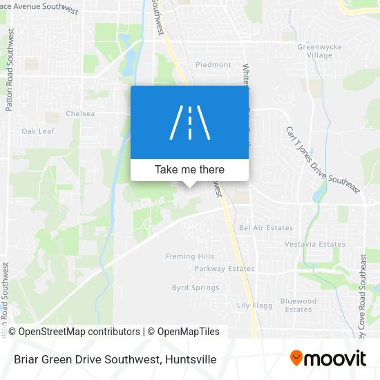 Briar Green Drive Southwest map